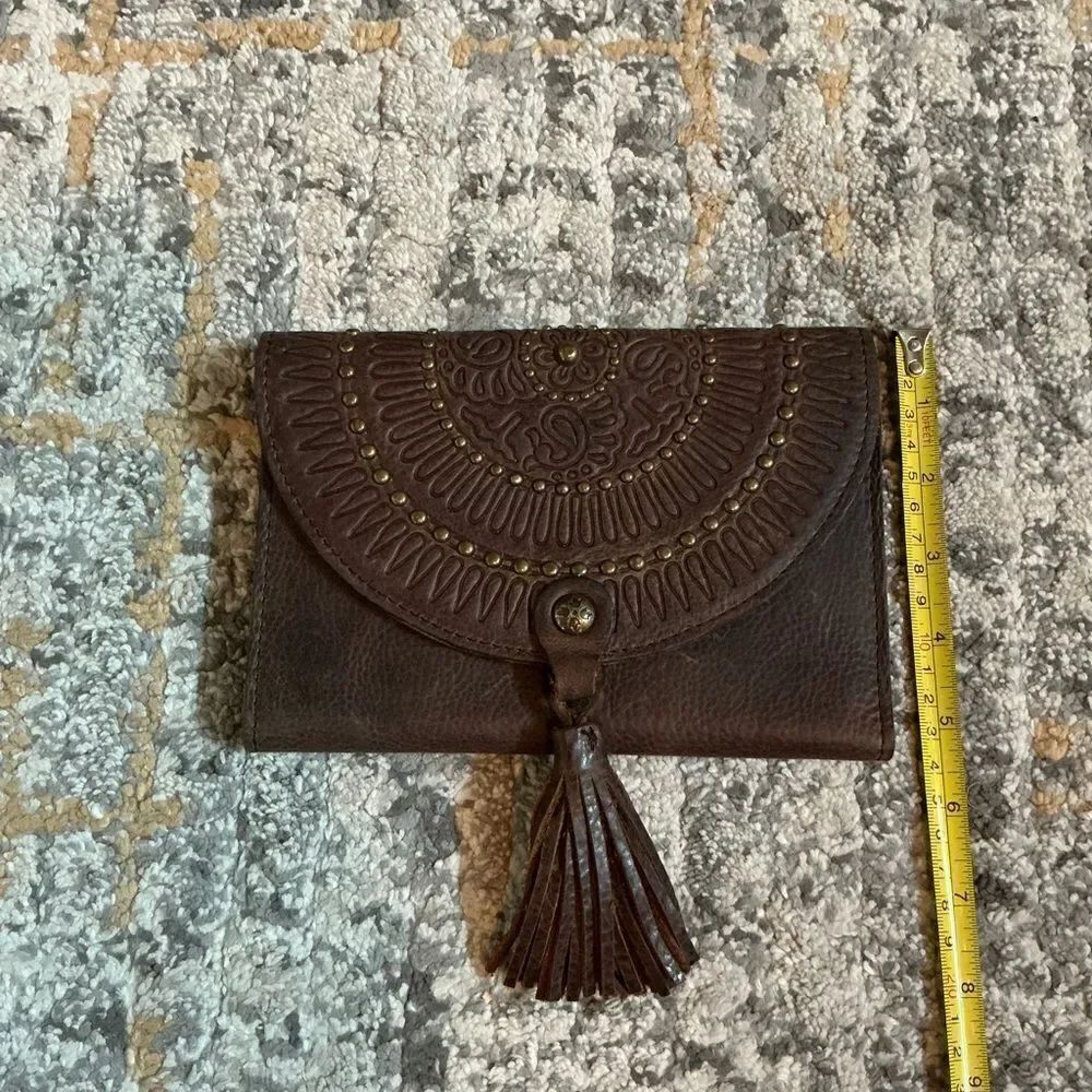 PATRICIA NASH STUDDED LEATHER TRIFOLD WALLET! EUC! - Picture 7 of 8